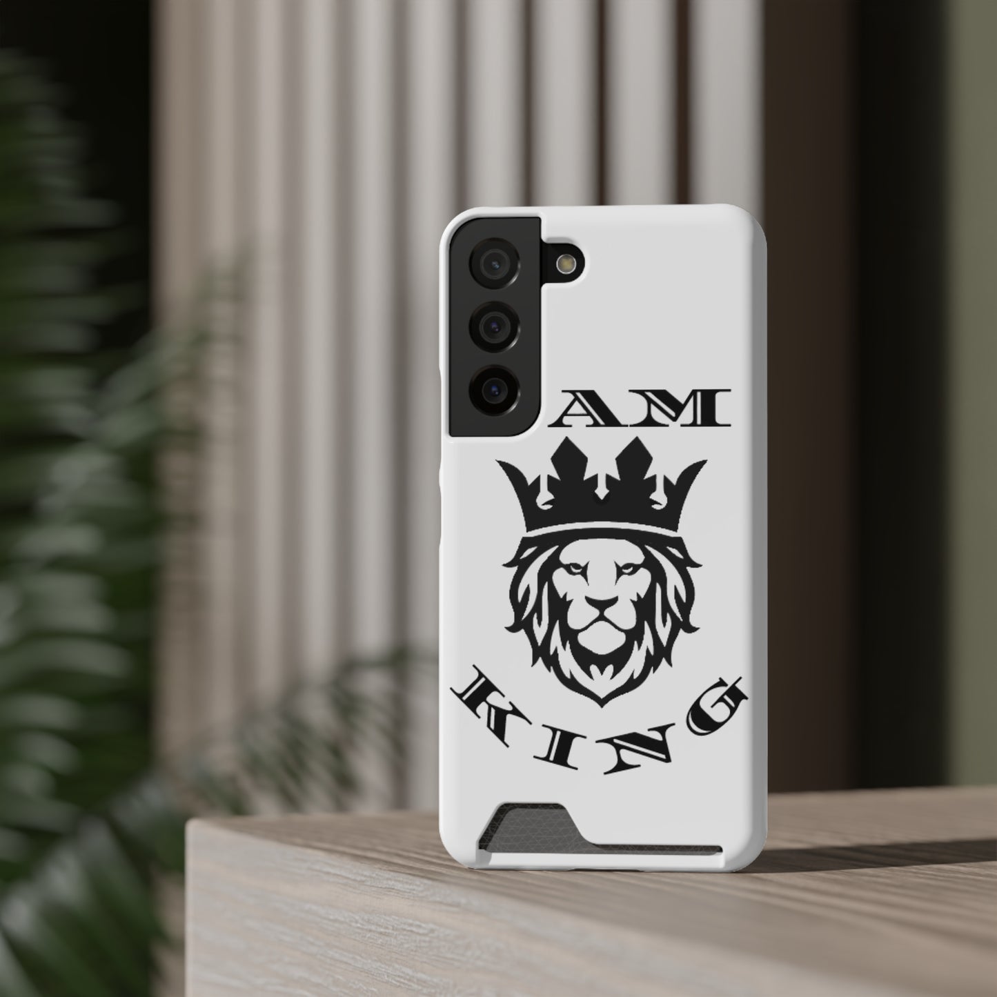 King Crown Phone Case with Card Holder - Stylish Protection for Royalty