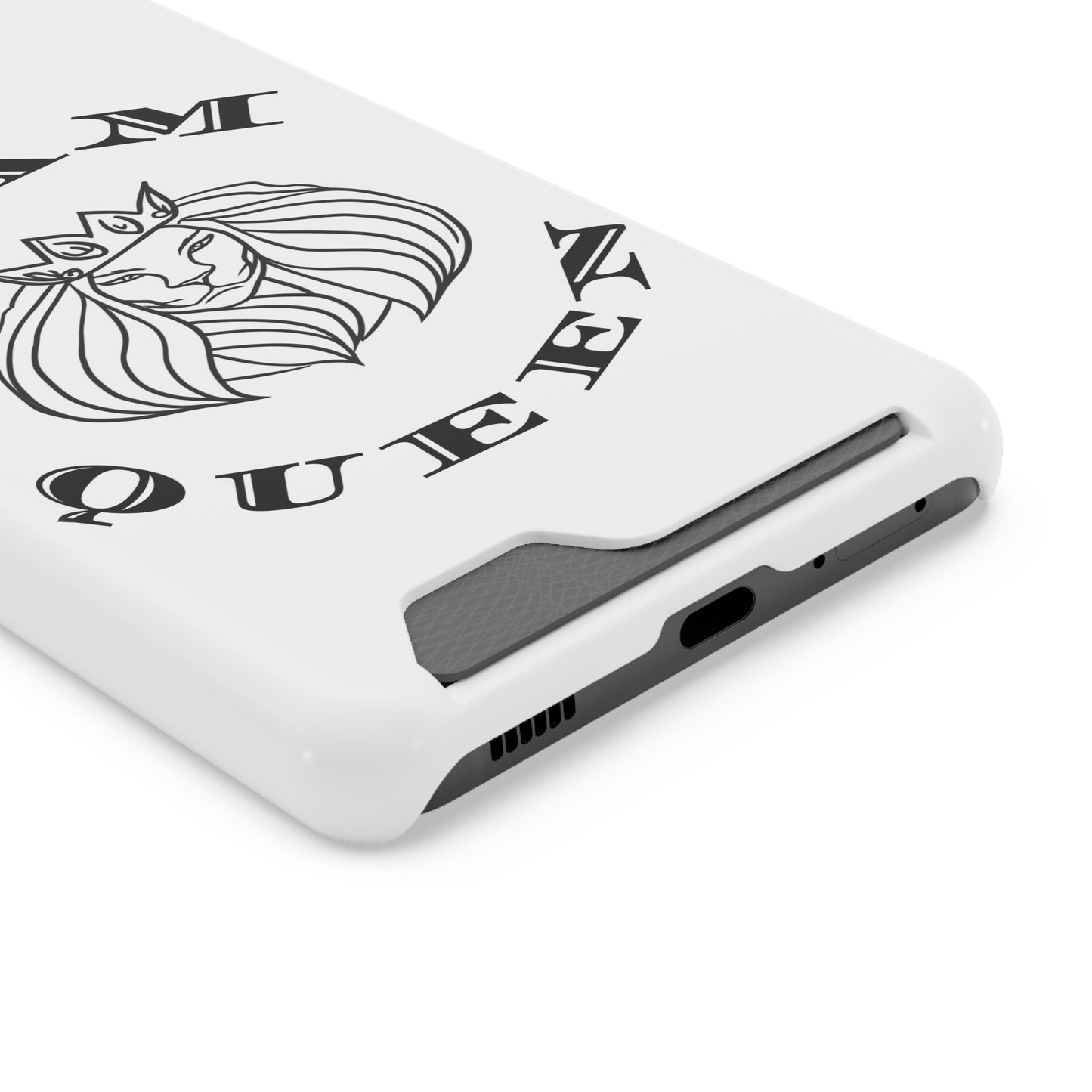 Queen Lion Phone Case with Card Holder - Stylish & Functional