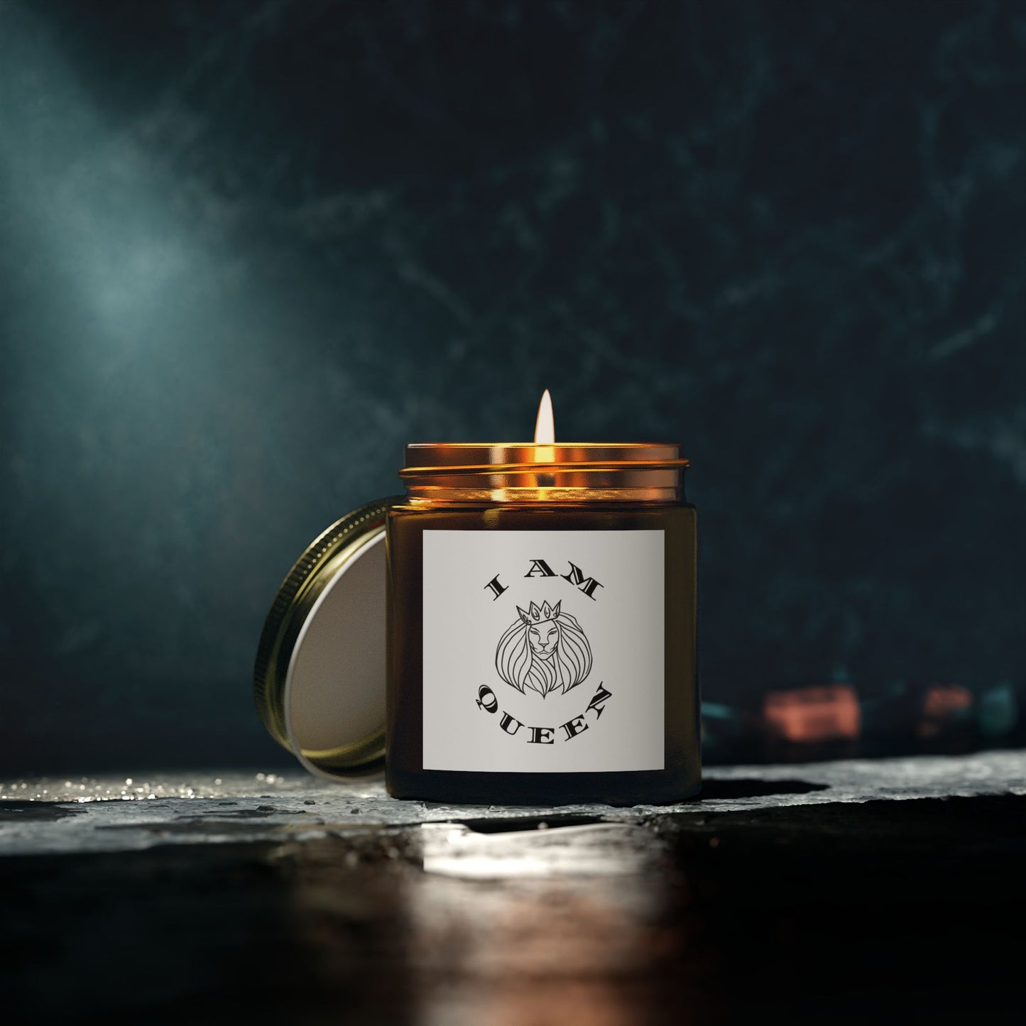 I AM QUEEN Scented Candle - Coconut Apricot Wax (4oz, 9oz) I Am King, I Am Queen, leadership, ruling, family, uplifting, kindness, King, Queen, Love, Lion.