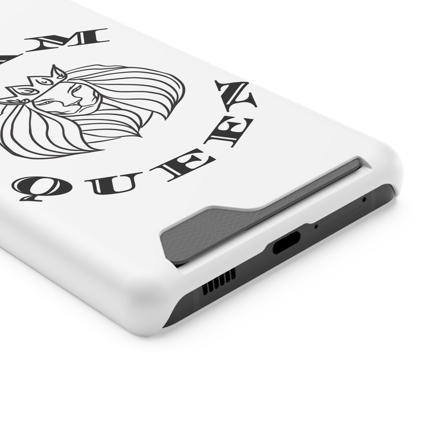 Queen Lion Phone Case with Card Holder - Stylish & Functional