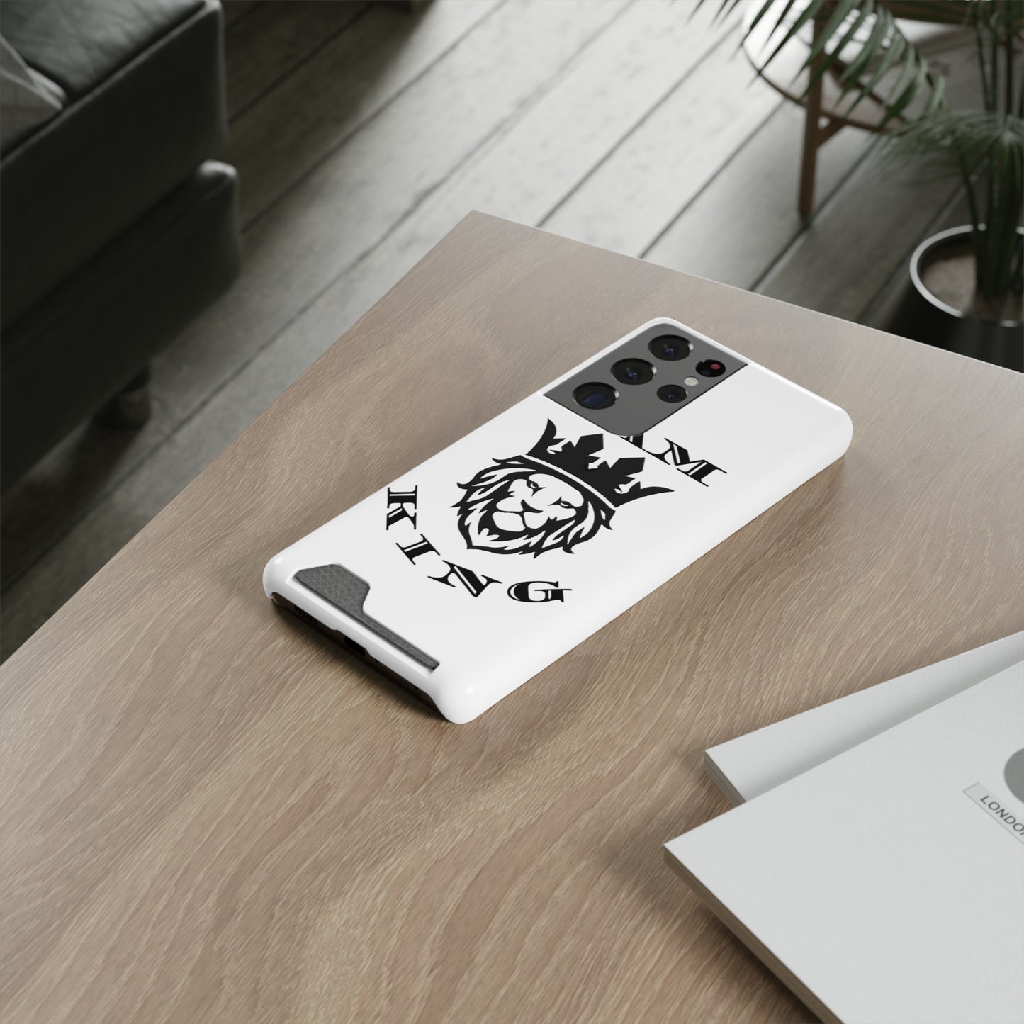 King Crown Phone Case with Card Holder - Stylish Protection for Royalty