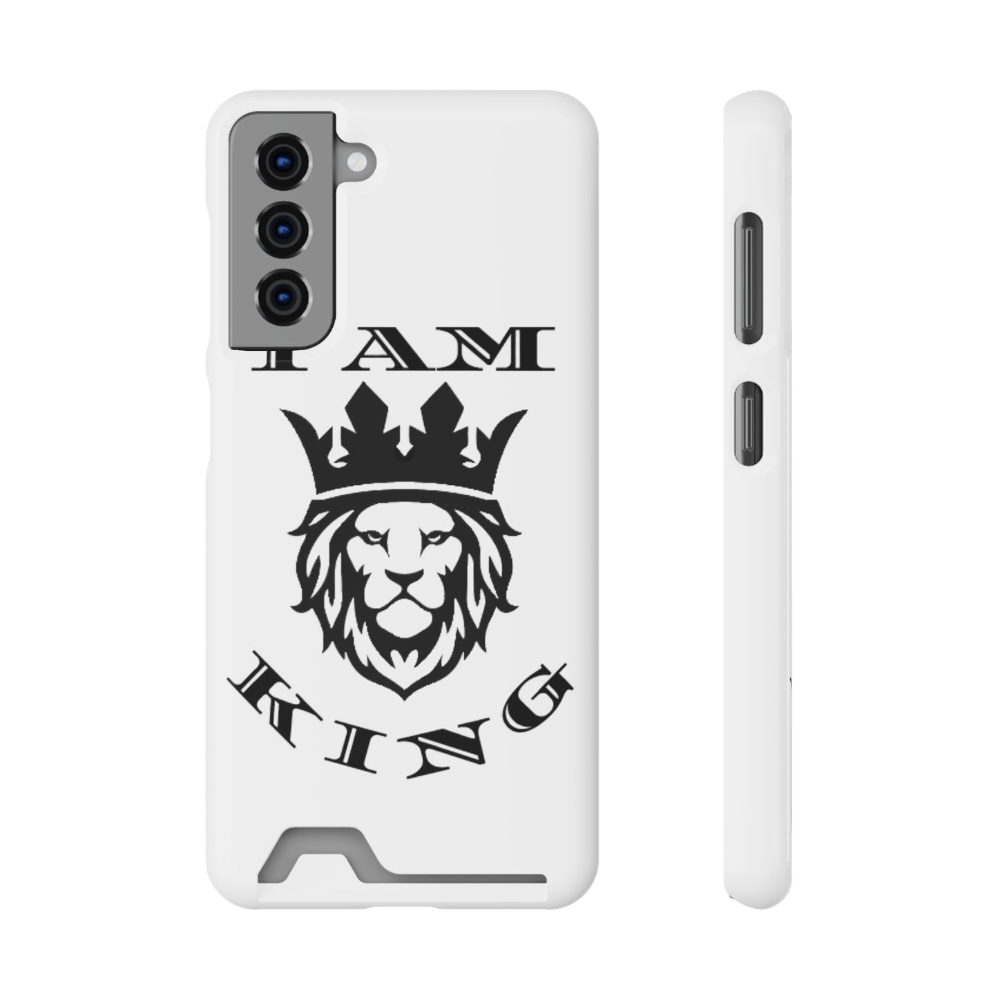 King Crown Phone Case with Card Holder - Stylish Protection for Royalty