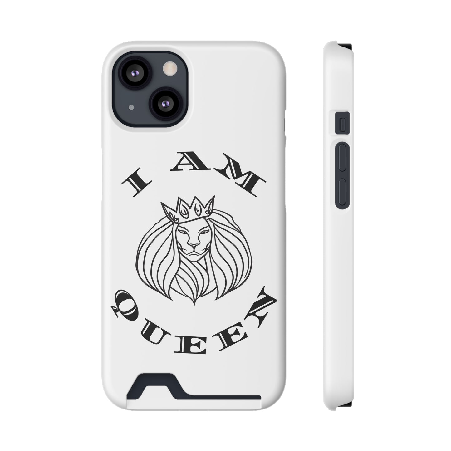 Queen Lion Phone Case with Card Holder - Stylish & Functional