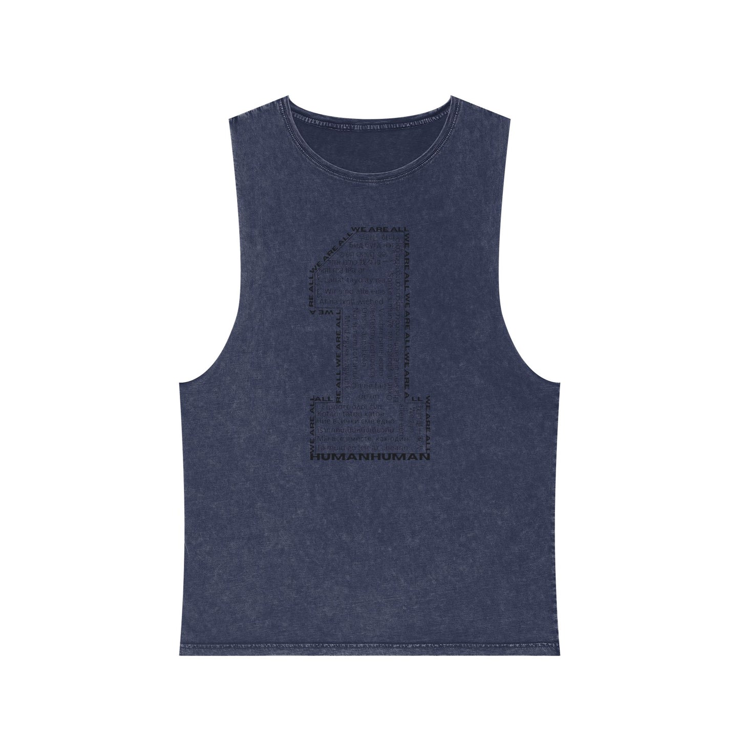 Unisex Stonewash Tank Top, We Are All One, Humanity, elevation, unity, human, love, humankind, one love, growth, positive transformation,