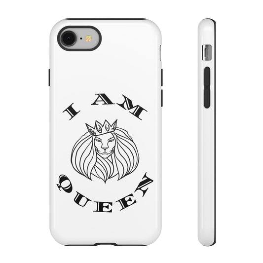 I Am Queen Tough Phone Case - Stylish Protection with Lion Design, I Am King, I Am Queen, leadership, ruling, family, uplifting, kindness, King, Queen, Love, Lion.