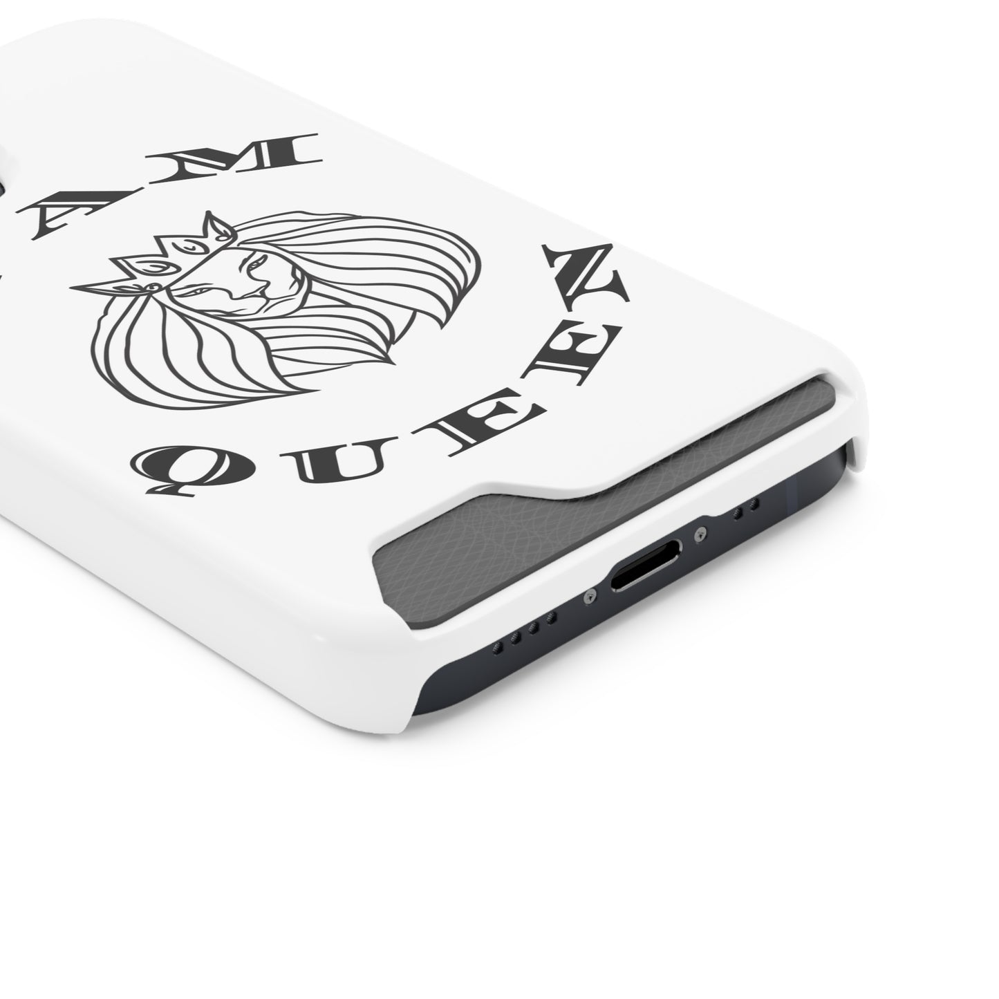 Queen Lion Phone Case with Card Holder - Stylish & Functional