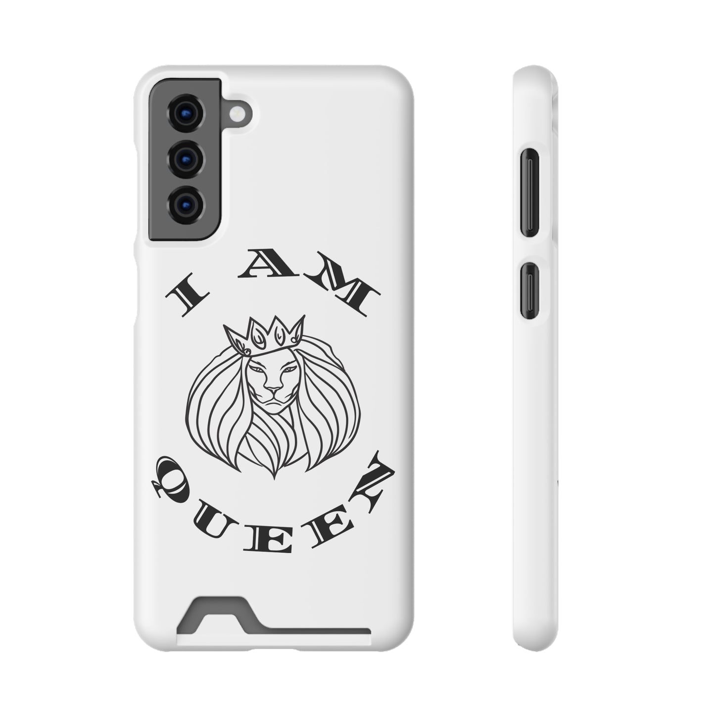 Queen Lion Phone Case with Card Holder - Stylish & Functional
