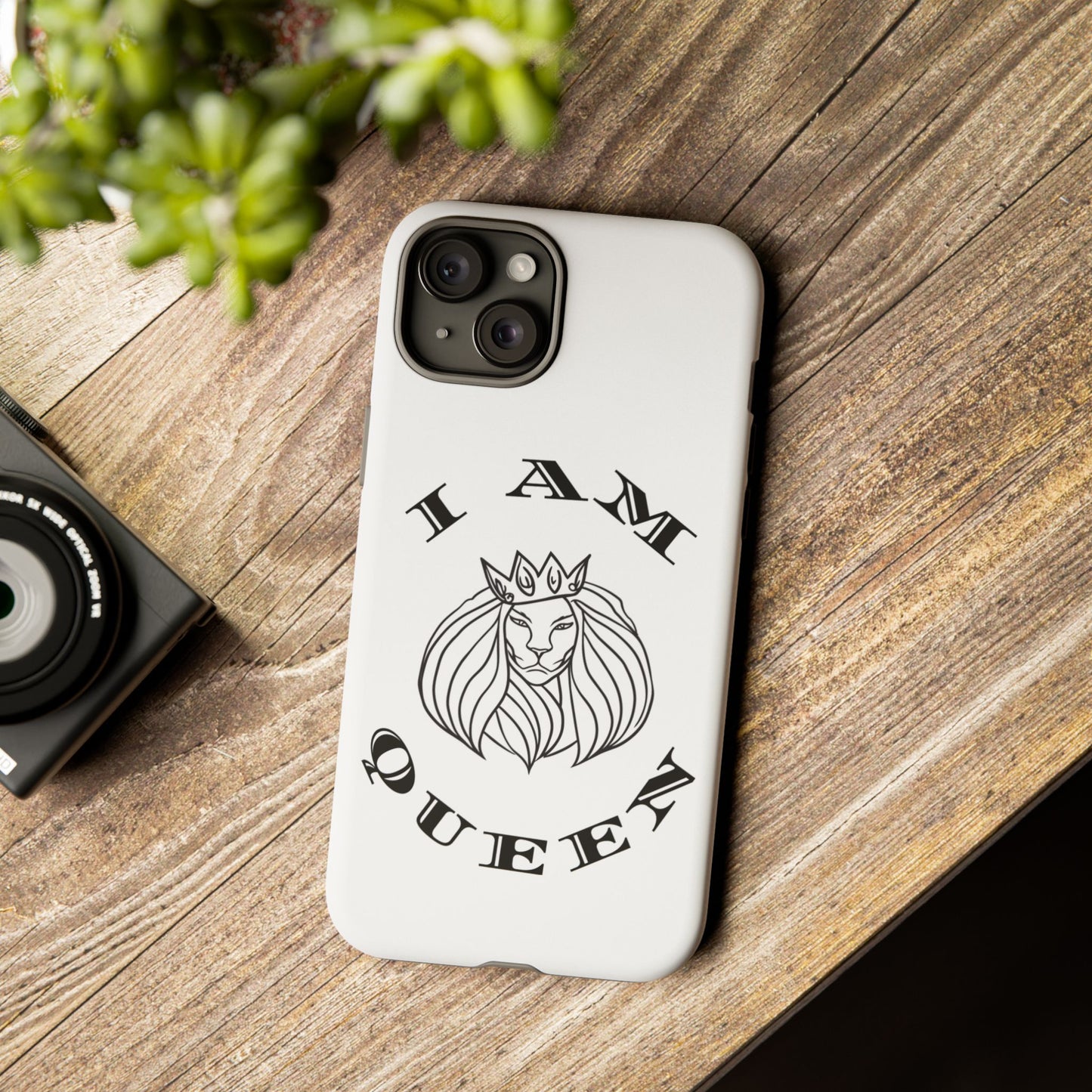 I Am Queen Tough Phone Case - Stylish Protection with Lion Design, I Am King, I Am Queen, leadership, ruling, family, uplifting, kindness, King, Queen, Love, Lion.