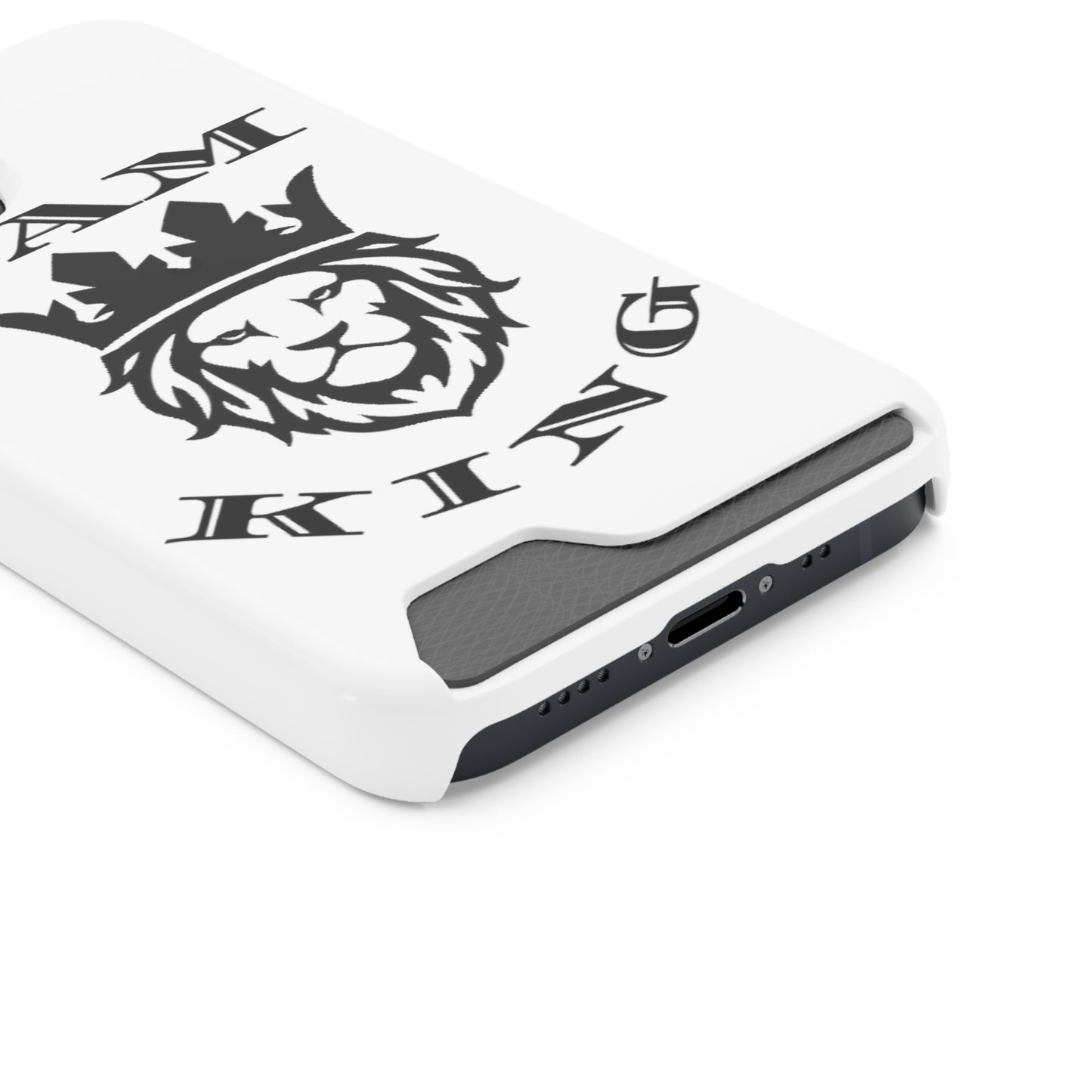 King Crown Phone Case with Card Holder - Stylish Protection for Royalty