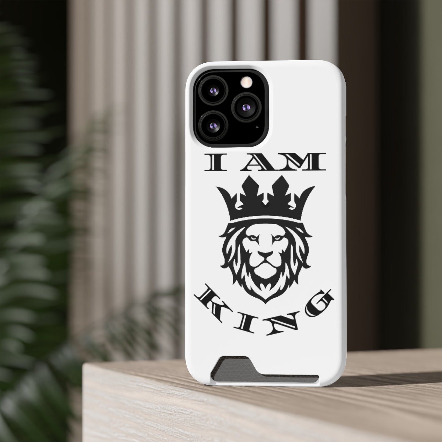 King Crown Phone Case with Card Holder - Stylish Protection for Royalty