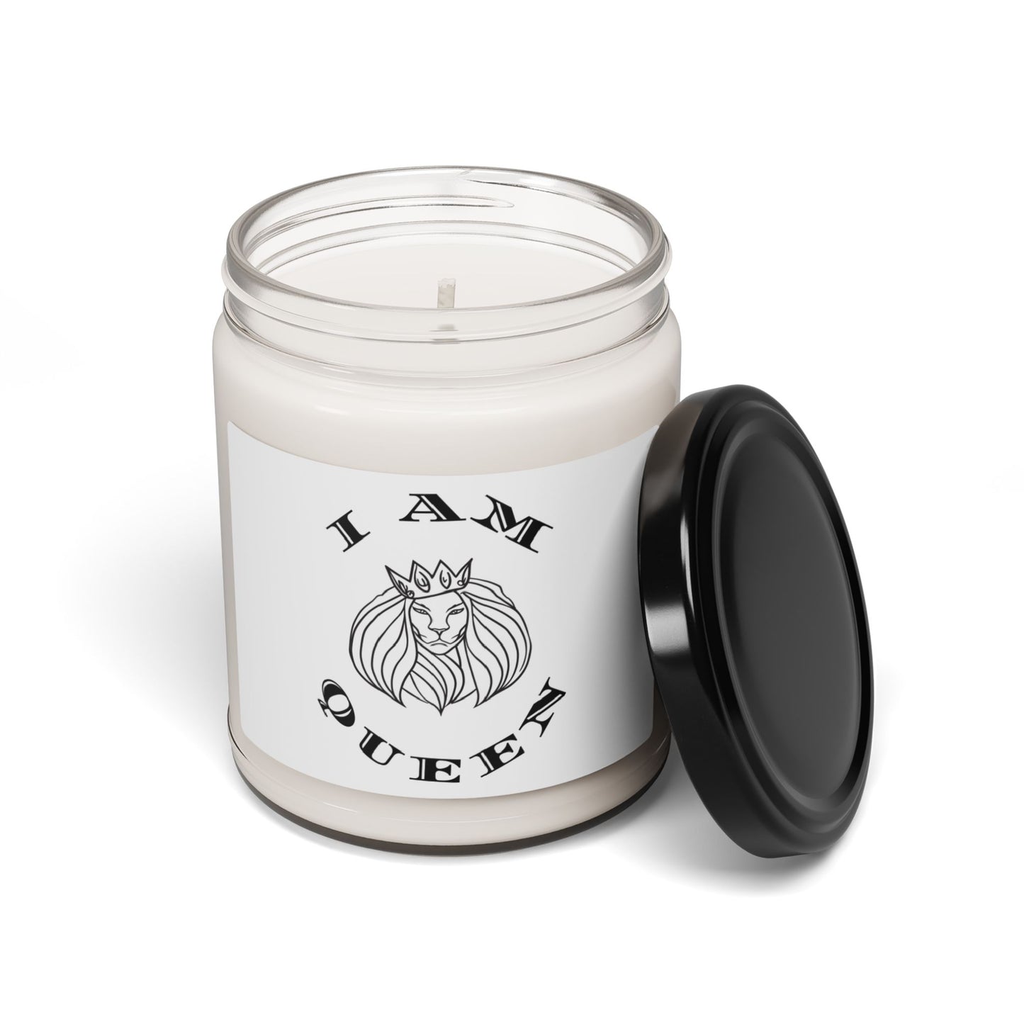 I Am Queen Scented Soy Candle – 9oz Luxury Candle for Self-Care & Empowerment, I Am King, I Am Queen, leadership, ruling, family, uplifting, kindness, King, Queen, Love, Lion.