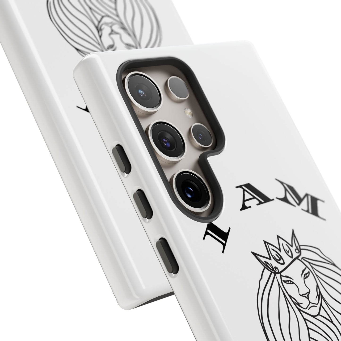 I Am Queen Tough Phone Case - Stylish Protection with Lion Design, I Am King, I Am Queen, leadership, ruling, family, uplifting, kindness, King, Queen, Love, Lion.