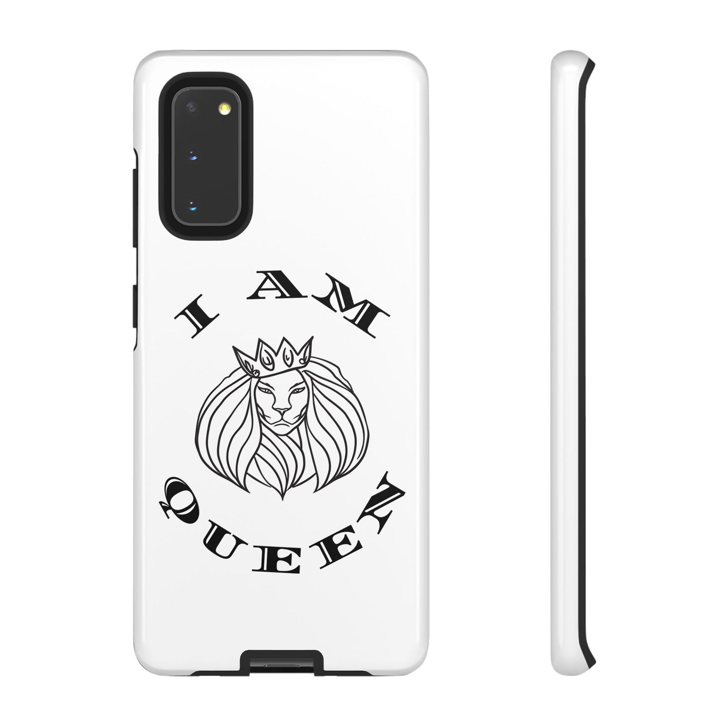 I Am Queen Tough Phone Case - Stylish Protection with Lion Design, I Am King, I Am Queen, leadership, ruling, family, uplifting, kindness, King, Queen, Love, Lion.