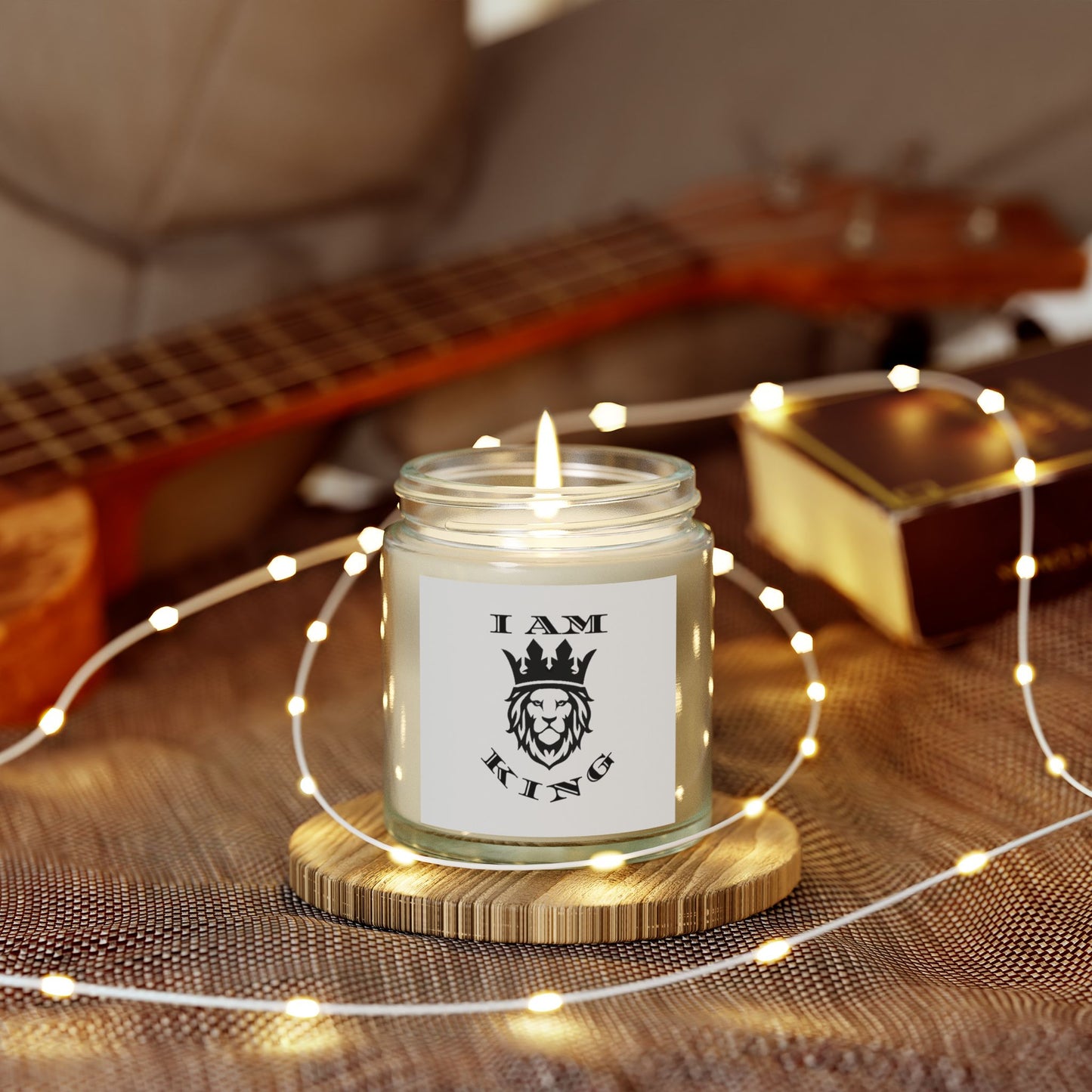 I AM KING Scented Candle - Coconut Apricot Wax (4oz, 9oz) - Inspirational Home Decor, I Am King, I Am Queen, leadership, ruling, family, uplifting, kindness, King, Queen, Love, Lion.