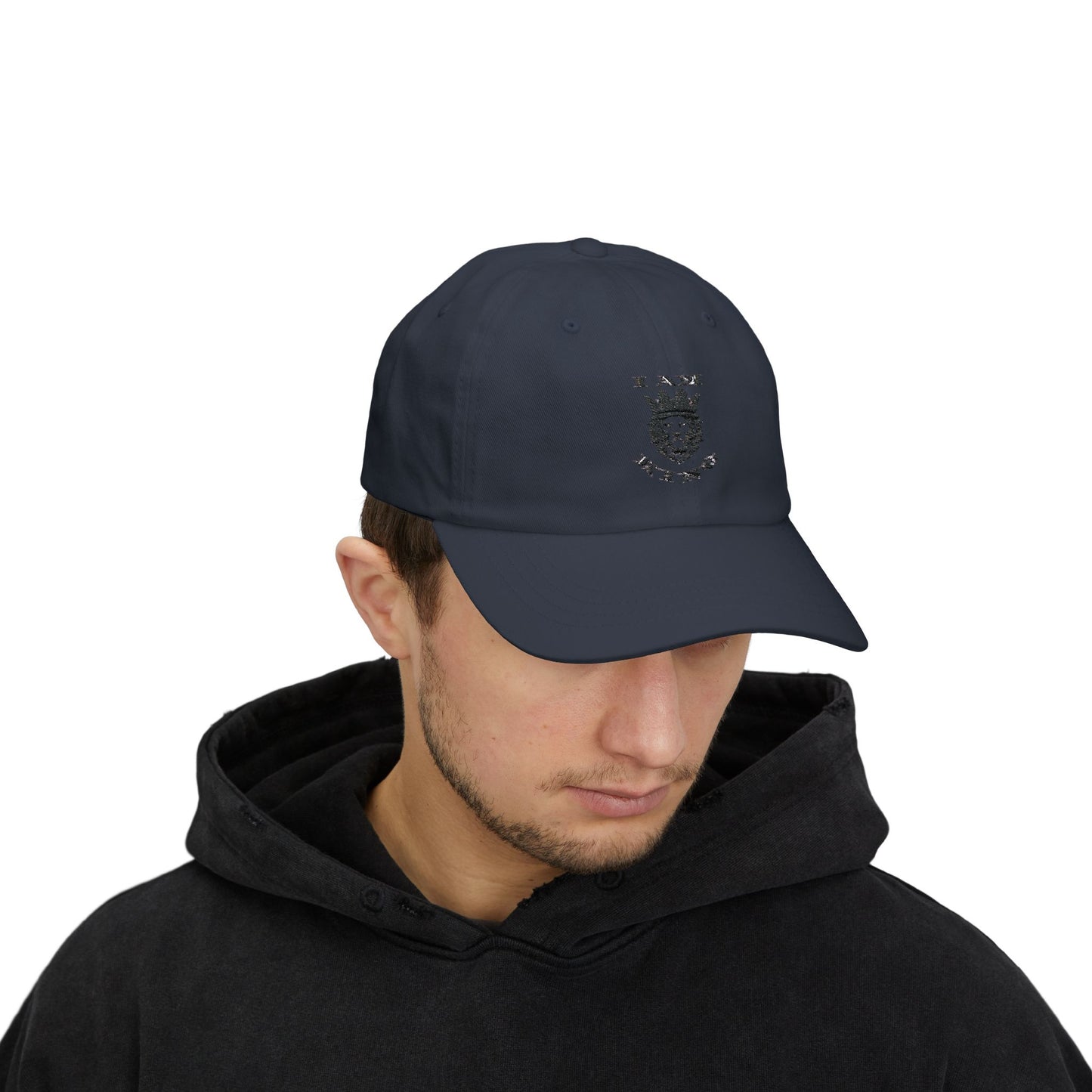 I AM KING Classic Dad Cap - Stylish Adjustable Hat for Confident Dads, I Am King, I Am Queen, leadership, ruling, family, uplifting, kindness, King, Queen, Love, Lion.