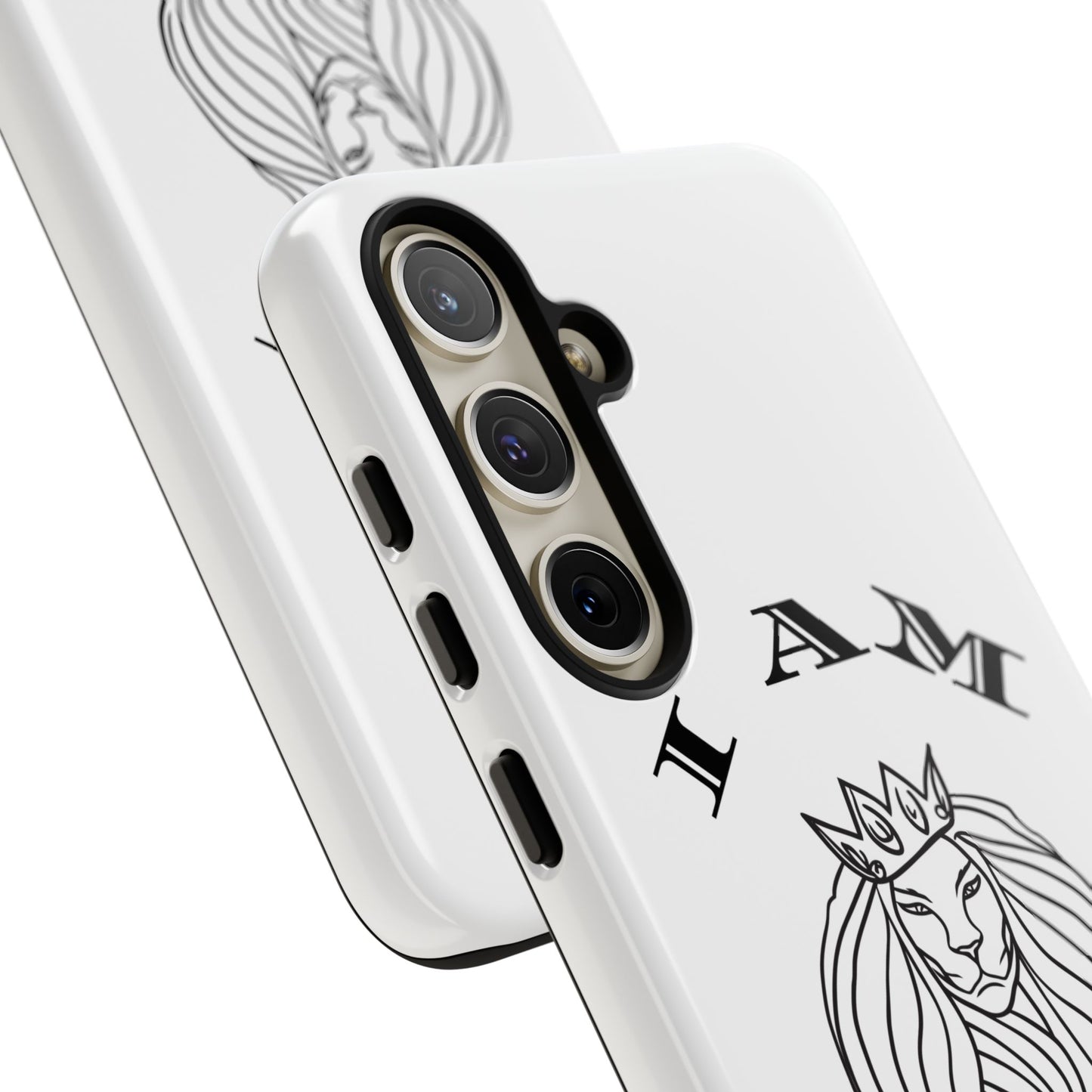 I Am Queen Tough Phone Case - Stylish Protection with Lion Design, I Am King, I Am Queen, leadership, ruling, family, uplifting, kindness, King, Queen, Love, Lion.