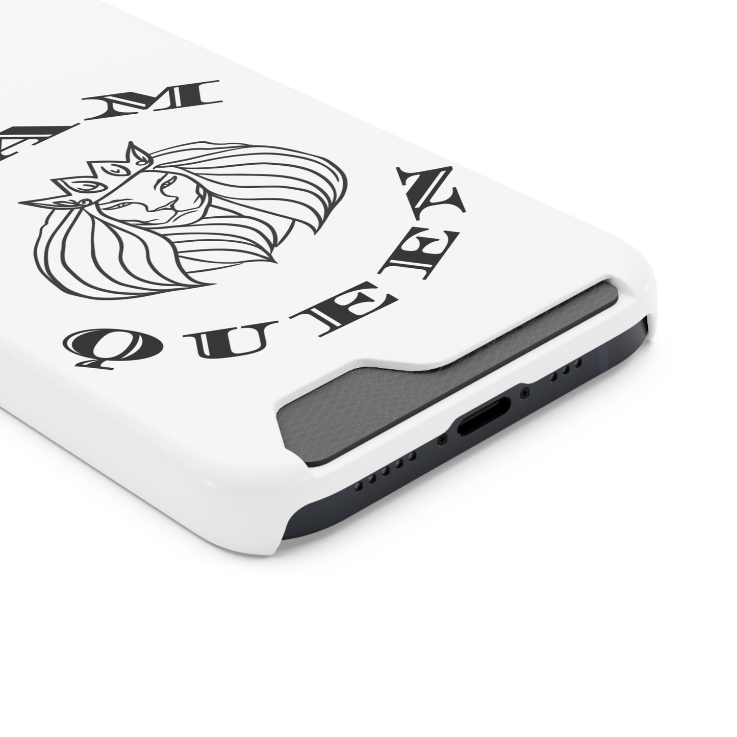Queen Lion Phone Case with Card Holder - Stylish & Functional