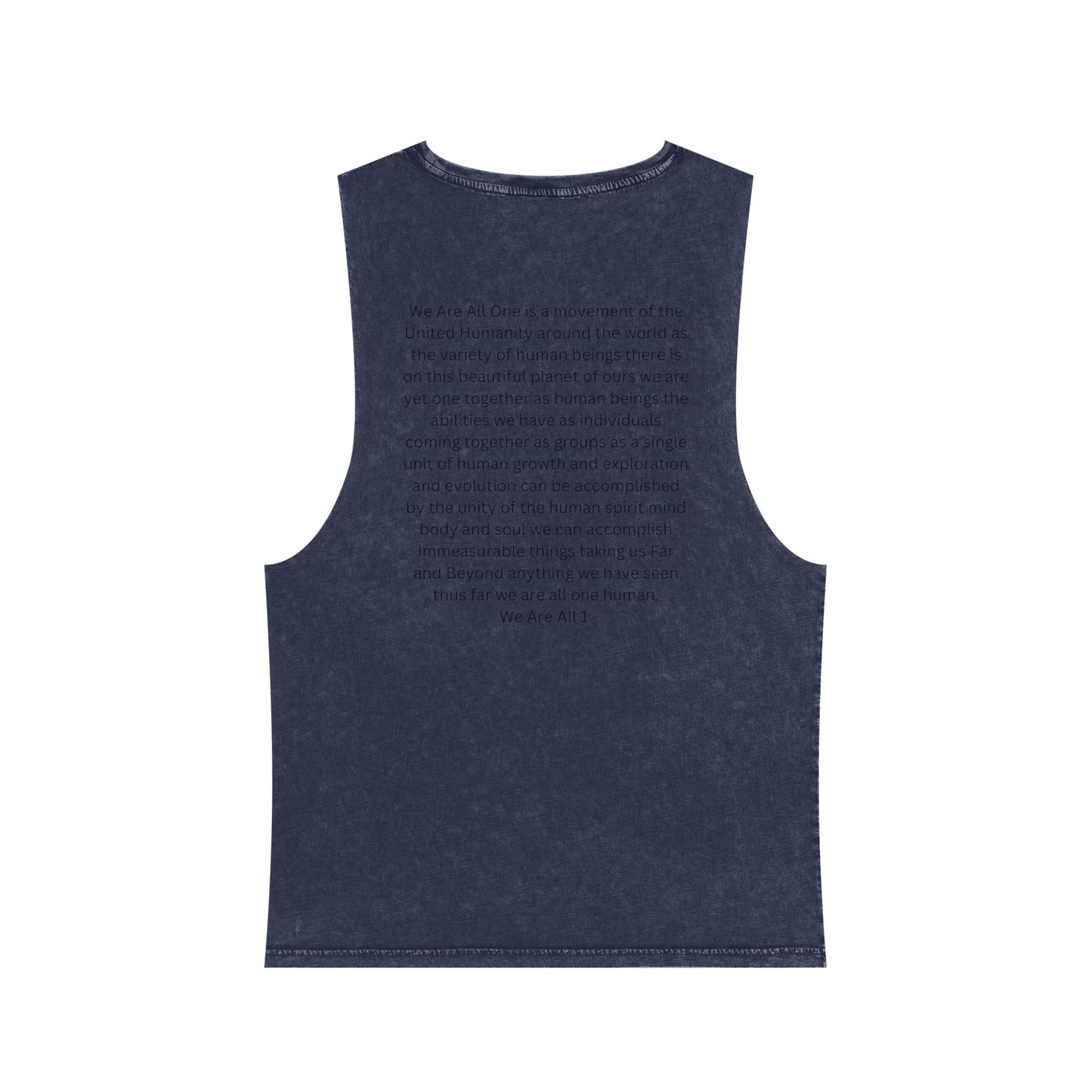 Unisex Stonewash Tank Top, We Are All One, Humanity, elevation, unity, human, love, humankind, one love, growth, positive transformation,