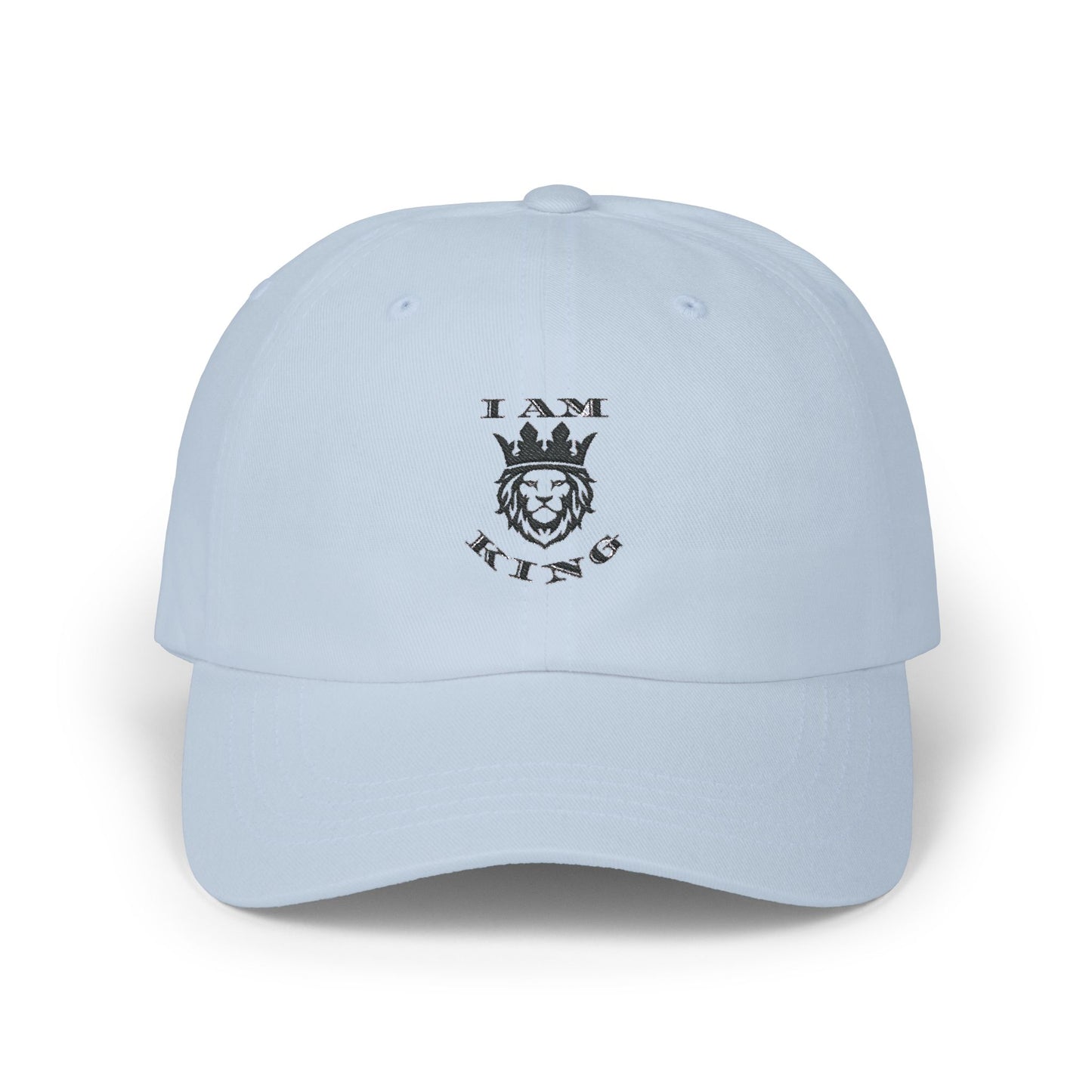 I AM KING Classic Dad Cap - Stylish Adjustable Hat for Confident Dads, I Am King, I Am Queen, leadership, ruling, family, uplifting, kindness, King, Queen, Love, Lion.