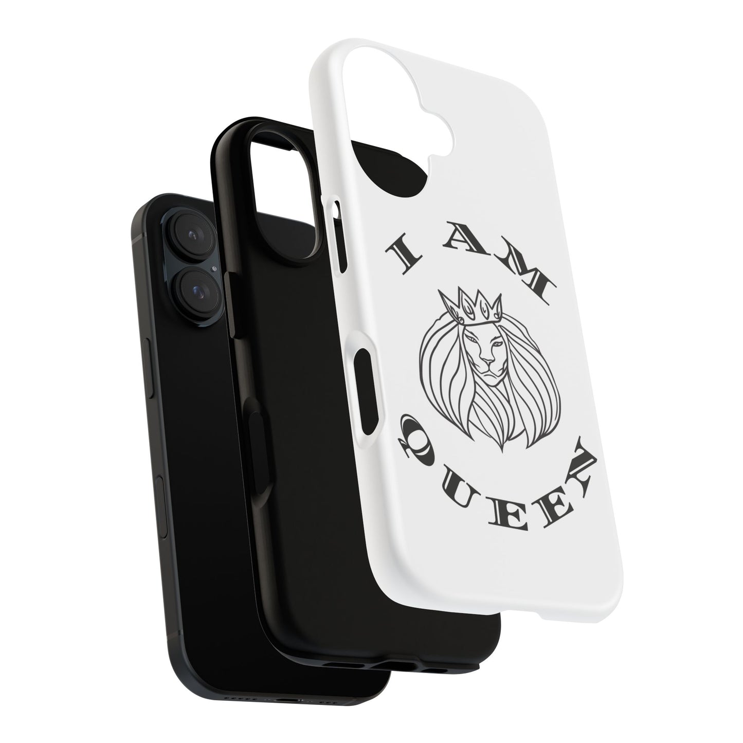 I Am Queen Tough Phone Case - Stylish Protection with Lion Design, I Am King, I Am Queen, leadership, ruling, family, uplifting, kindness, King, Queen, Love, Lion.