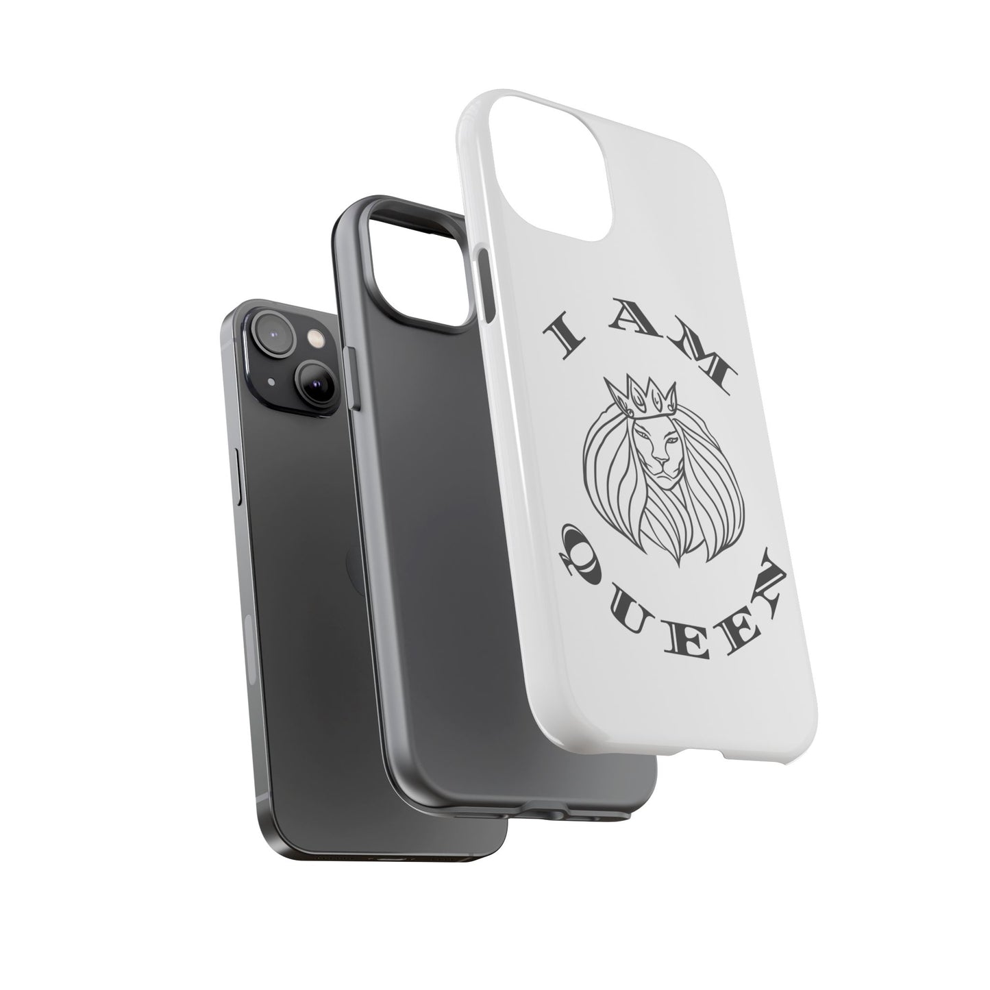 I Am Queen Tough Phone Case - Stylish Protection with Lion Design, I Am King, I Am Queen, leadership, ruling, family, uplifting, kindness, King, Queen, Love, Lion.